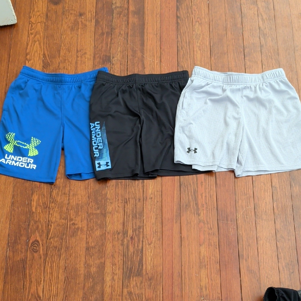 Under Armour Kids' Shorts - Blue, Black, and Gray